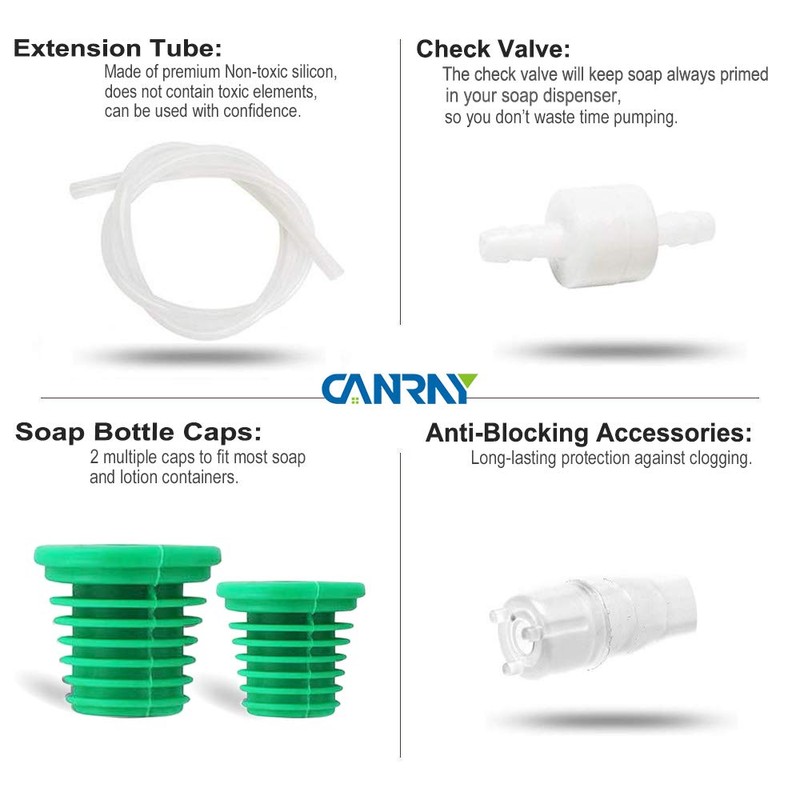 Soap Dispenser Extension Tube Kit (40 Inch) with Check Valve