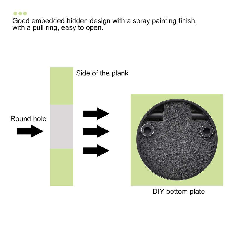 uxcell Flush Pull Ring Handle 43.5x7mm, 3pcs Plane Drawer Door