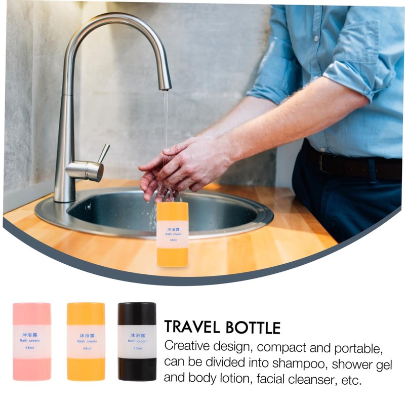 WOONEKY 3pcs Travel Bottle Set Portable Lotion Containers for Toiletries