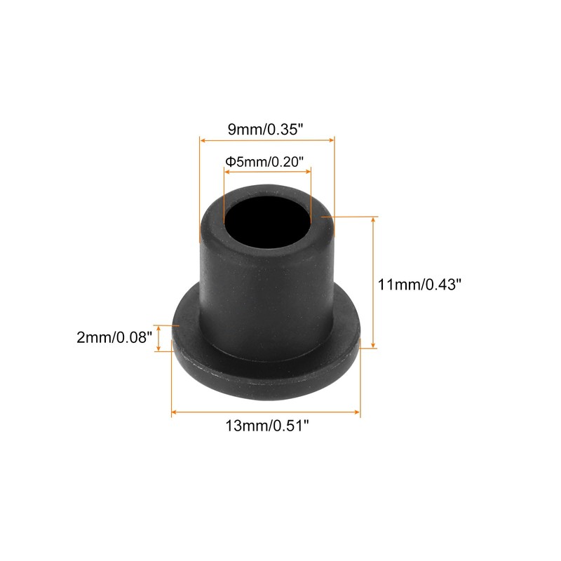 MECCANIXITY 20Pcs T Shape Rubber Grommet Mount Dia 9mm ID