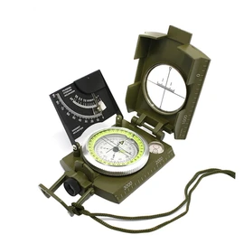 Kisangel Hiking Compass Professional Metal Compass Inclinometer Accurate Reading Fluorescent Scale for Outdoor Activities