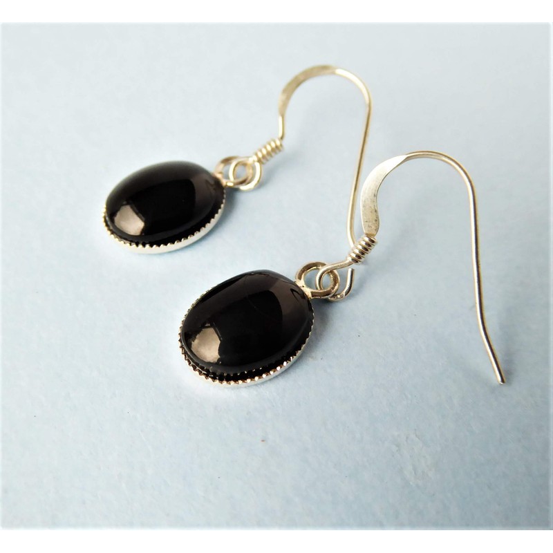 Whitby Jet and Silver Earrings