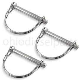 Stainless Steel PTO Round Shaft Locking Trailer Hitch Pin 5/16" x 2-1/4" (Pack of 3)