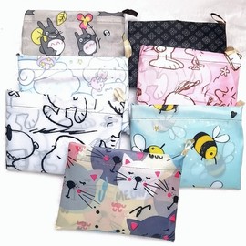 Character Small Cute Figure Pattern Foldable Simple Tote Shopper Bag Portable Mini Pouch R2 Freesize/Big Ear Rabbit 20ea