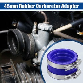 X AUTOHAUX 45mm ID Blue Carburetor Adapter Intake Pipe Boot Interface - 1Pcs