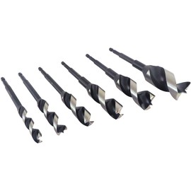 Wood Owl 6 Piece Set OverDrive Fast Boring Ultra Smooth Auger Brad Point Boring Bits Containing the Following Sizes 1/2”, 5/8”, 3/4”, 7/8”, 1” and 1 1/4” 00706