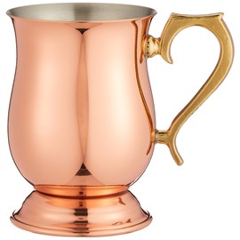 新光金属 ジョッキ 素銅 小(容量:340ml) 純銅ジョッキー S-2505S