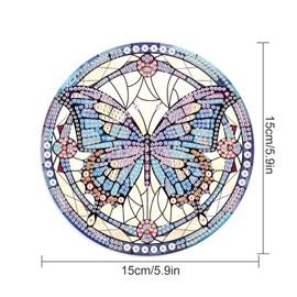 JISHSHAY Diamond Painting Pendant DIY Butterfly Wind Chimes Special Shape Art Suncatchers Hanging Window Clings Decoration