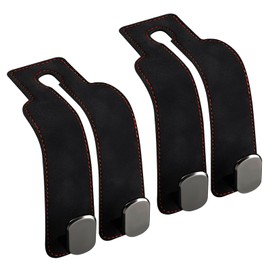 Twilight Garage Car Headrest Hook, 2 Pack Leather Car Seat Back Double Hooks for Purse Groceries Bag Handbag, Upgraded 2 in 1 Purse Hook, Car Organization Accessories