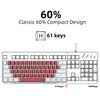 Snpurdiri Wired 60% Mechanical Gaming Keyboard, White LED Backlit Ultra-Compact