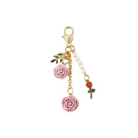 Fuqimanman2020 Rose Keychain Flower Charm Keychain with Chain Tassel Colorful Rose Pendant Keyring for Women Girls Purse Handbag Decor(Lilac purple)