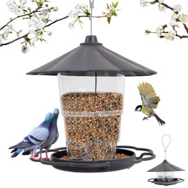 JOLIGAEA Bird Feeder House, Foldable Hanging Bird Feeder, Bird Feeder for Hanging, Weatherproof, Bird Feeder for Birds, Suitable for Balcony, Garden