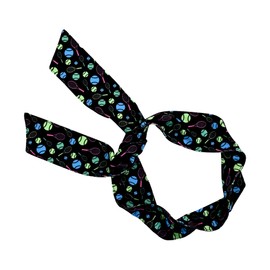 Sports Headband - Head Tie Tennis Tie Hairband - Sweatbands Headbands Wristbands Head Wrap - Ideal for Working Out, Tennis Headband Tie - Black