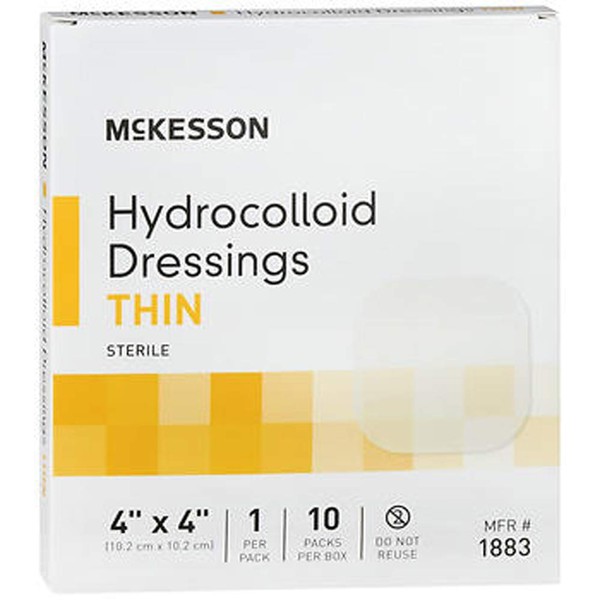 McKesson Hydrocolloid Dressing Thin 4"x4" - 10 ct, Pack of 2
