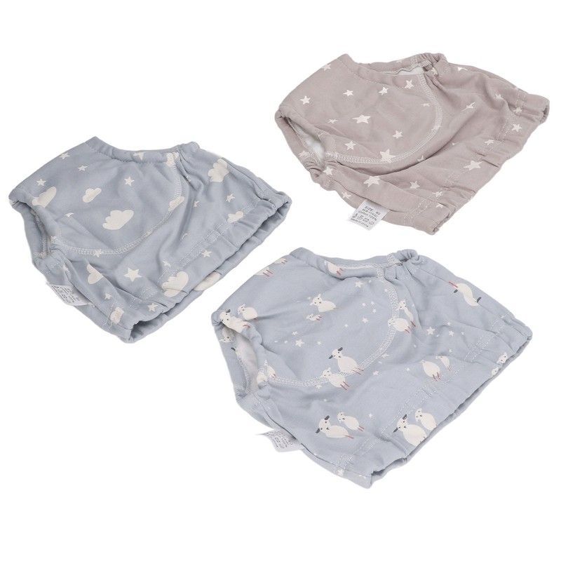 3pcs Baby Absorbent Training Pants Reusable Washable 6 Layers Gauze