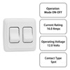 Double SPST On-Off Switch with Bezel, 12V Light Switch for