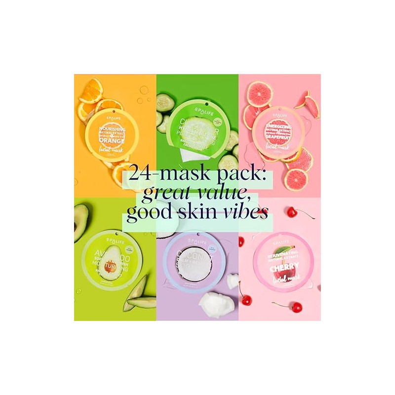 SpaLife Fabulosa colección de mascarillas de frutas (12 unidades)