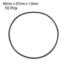 sourcing map Nitrile Rubber O-Rings 60mm OD 57mm ID 1.5mm Width, Metric Sealing Gasket, Pack of 10