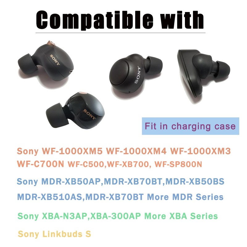 Luckvan Soft Silicone Ear Tips for Sony WF-1000XM5 Earbuds Replacement