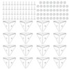Pack of 16 Acrylic Clear Corner Brackets, Transparent Right Angle