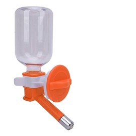 Botella Colgante para Jaula para Perros, Bebedero de Agua con Diseño de Bola de Acero Inoxidable para Gatos y Perros, para Jaulas/cercas (Orange)