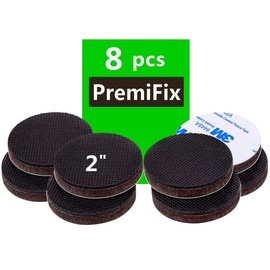 Non Slip Furniture Rubber Pads 8 Pieces 2" Round Anti Slip Furniture Pads Hardwood Sofa Bed Stopper Self Adhesive Anti Skid 7mm Thick Furniture Protector for Hardwood Floor