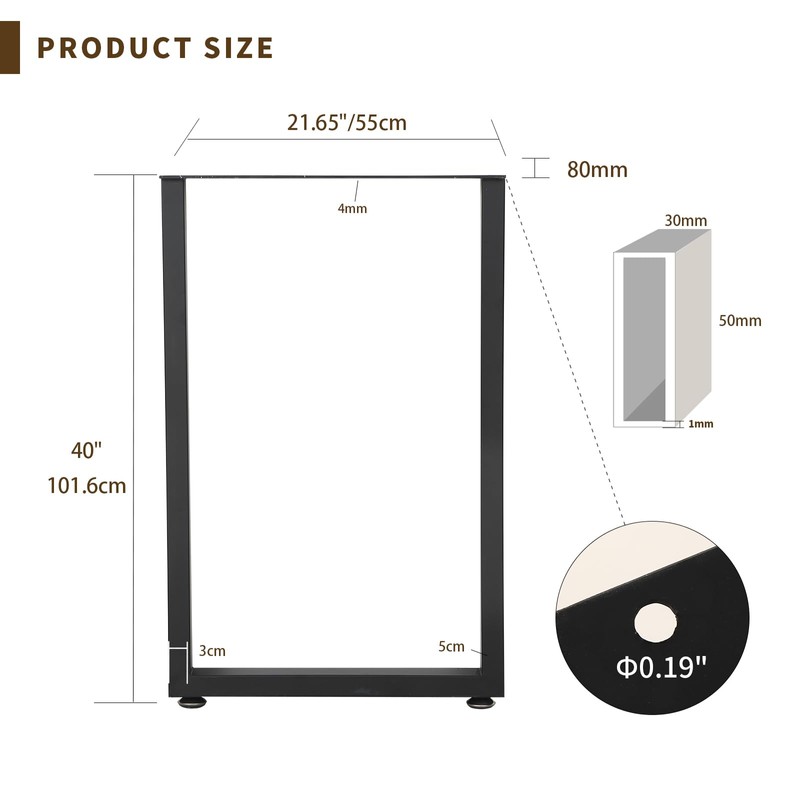 iWEDN Bar Height Table Legs 40 Inch, Counter Height Table