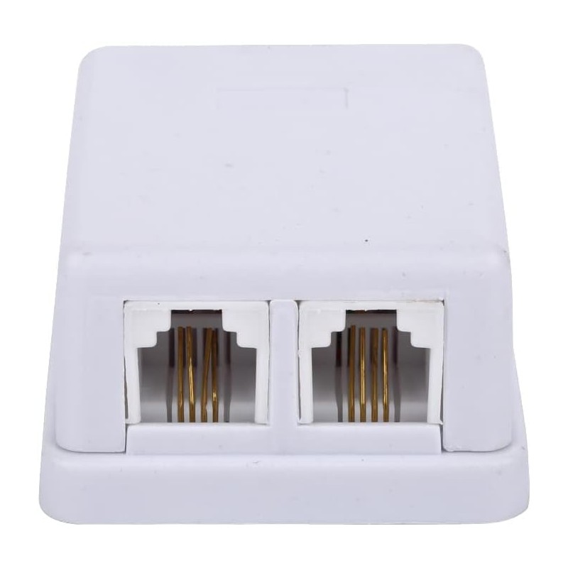 Menewstart Phone Jack Surface Mount Splitter Box, White, 3 Pack,