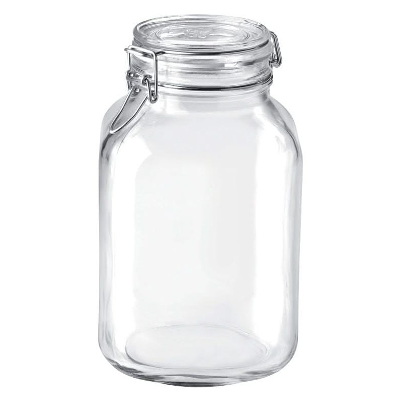 Bormioli Rocco Fido Glass Square Jar, 3 Liter