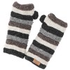 GURU SHOP Ringed Hand Warmers from Nepal, Hand Knitted Virgin