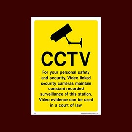 CCTV for your peronsal safety and security Plastic Sign (S10) - CCTV, Security, Warning, Alarmed, Surveillance, Camera, Dogs, Premises