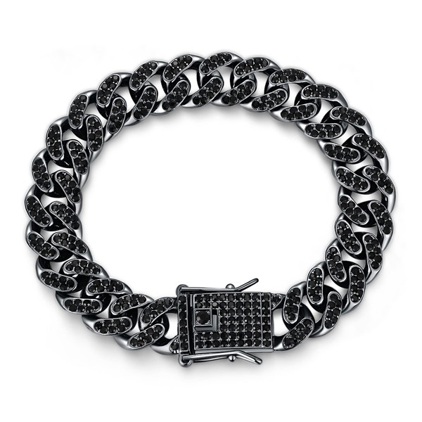 HALUKAKAH Gold Chain for Men Iced Out,Men's 14MM Miami Cuban