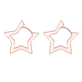 Glintara Women's 925 Silver Hoop Earrings, Hypoallergenic Earrings, 925 Sterling Silver Star Diamond Earrings, Classic Hoop Earrings, Cartilage Sleeping Earrings, Gift for Mum Girls, Sterling Silver