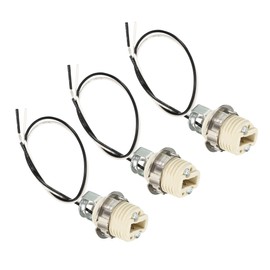 PATIKIL G9 Light Base Socket Kit, 3 Pack 10 Inch Long Wire Lead Ceramic Lamp Holder Base with Socket Ring Removal Tool, White