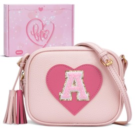 KKXIU Kids Purse Toddler Gifts for Girls and Women Vegan Leather Crossbody Bag with Tassel, Box