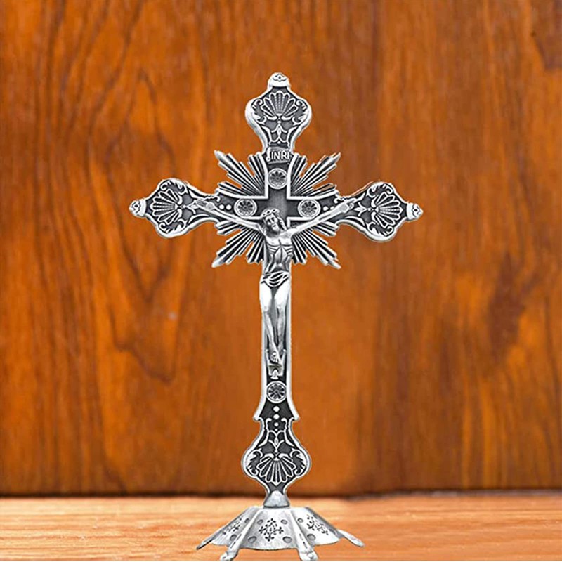 lylqmy Crucifix Jesus Christ Cross Statue Figurine Christian Gifts (Model