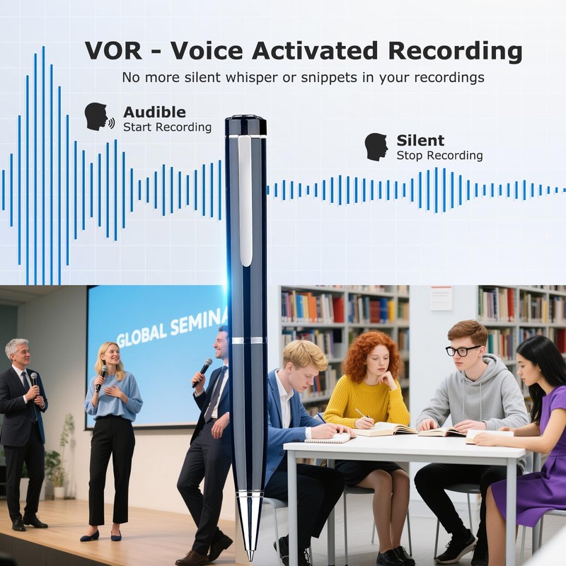 Digital Vocie Recorder with Playback 64GB - Vocie Activated Recording