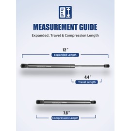 OTUAYAUTO 12 inch Gas Struts - 58N/13Lbs Universal Lift Support C1602716 - Gas Shocks for Tool Box Shock, Truck Cap Strut, Hydraulic Door Hinge, Cabinet Gas Strut, RV Door Strut