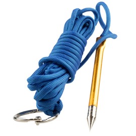 10 Foot 550lb Paracord Fishing Stringer Fish Holder with Metal Threading Needle and 1 Inch Split Ring