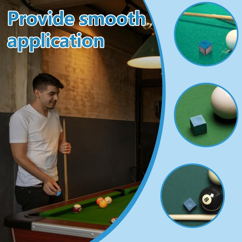Jeeshvan 12 Pcs Snooker Cues Chalks, No‑slip Oily Pool Chalk,