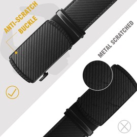 Coipdfty Men's Belts Leather Ratchet Belt Dress Belts for Men Adjustable Belt for Casual Jeans (Black-carbon, 35"-40" Waist Adjustable)