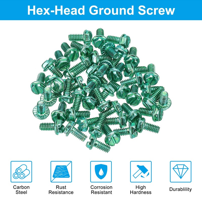 PATIKIL 5/32 x 5/16 Inch Threaded Screws, 50 Pack Green