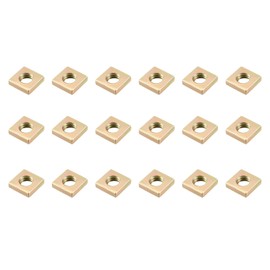 METALLIXITY Square Nuts (M4x7x2mm) 100Pcs, Carbon Steel Hardware Nuts - for Furniture Construction Mechanical Equipment Fasteners, Color Zinc