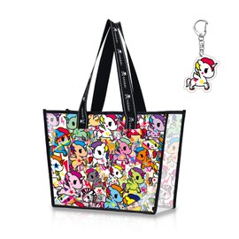 Tokidoki Clear Bag for Stadium Event Concerts Cute Clear Tote Bag Beach Bag Transparent Shoulder Bag for Women (multicolor)