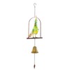 Deco 79 Metal Parrot Handmade Perched Windchime with Hanging Bell,