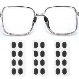 HARFINGTON 3 Pairs Eyeglass Nose Pads Soft Foam Anti Slip Glass Nose Pads Adjustable Non-Slip 1mm Self-Adhesive Oval Glasses Nose Pads for Plastic Frames Glasses Sunglasses, Black