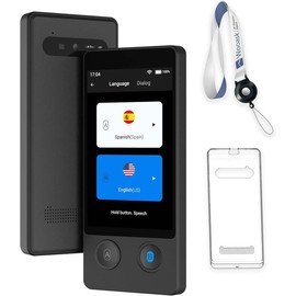 Wooask Offline Translator Device W12 144 Languages 98% Accuracy 0.5s Instant Translation Ideal for Travel, Business, and Global Communication(with Lanyard and Protective Case) Portable Voice Recorder - Color: White