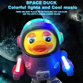 Berry President Electric Space Duck, Electric Toys with Lights and Sounds, Moving Walking Dancing Toys for Toddlers