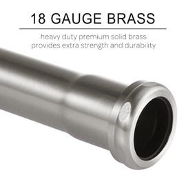 18 Gauge Brass Slip Joint Extension Tube 1-1/4” OD x 8” with Nut and Rubber Washer, P Trap Extension Tube, Sink Drain Tailpiece Tube Extension Heavy Duty, Brushed Nickel