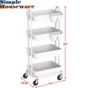 Simple Houseware 4-Tier Multifunctional Rolling Utility Cart with Hanging Buckets,